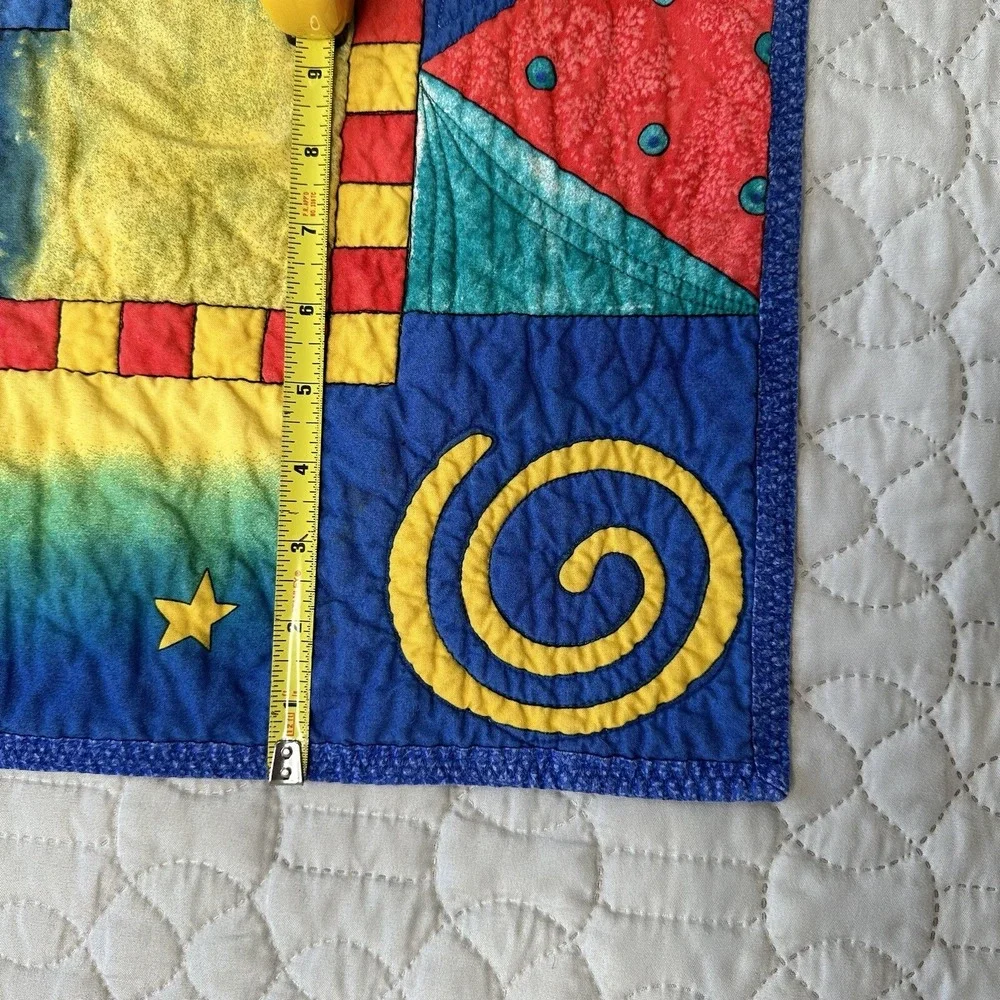 Bear Quilt Blanket Baby Moon Handmade Reversible Sleeping Rockets Stars Tie Dye